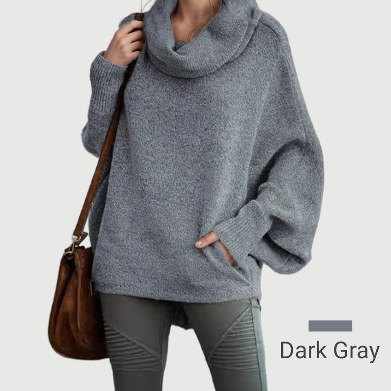 🎉50% OFF🥳Women's Batwing Cowl Neck Sweater with Pockets