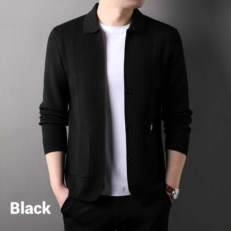 🔥Men's Lapel Knitted Long Sleeve Coat