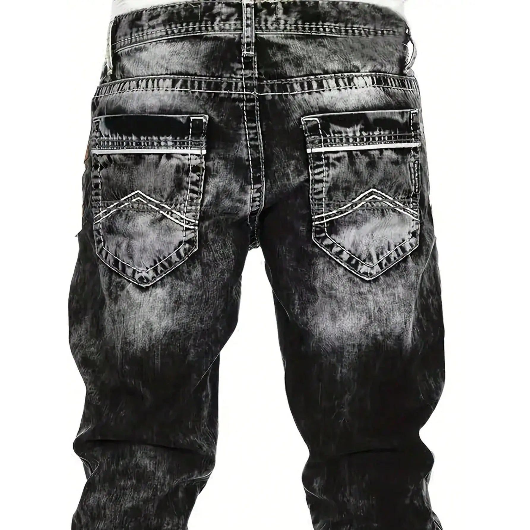 🔥 Men's Fashion Creative Stretch Denim Jeans – Minimalist Style, Perfect for Summer & Emo-Inspired Look 💙